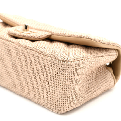 Chanel Braided Raffia Quilted Mini Rectangular Flap Dark Beige 18 of 21