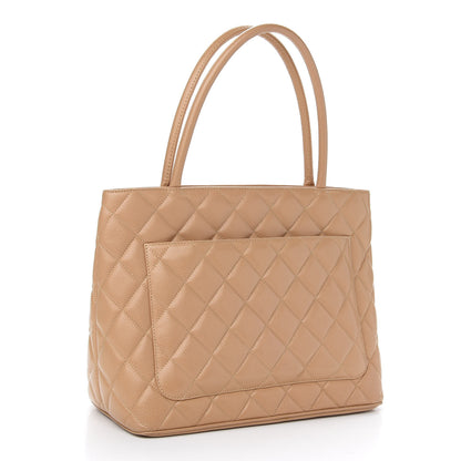 Chanel Caviar Quilted Medallion Tote Beige 3 of 10