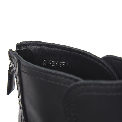 Chanel Calfskin Pearl Cap Toe Short Boots 39.5 Black 7 of 9