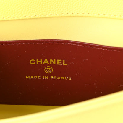Chanel Shiny Caviar Mini Preppy Coco Shoulder Bag Light Yellow 6 of 11