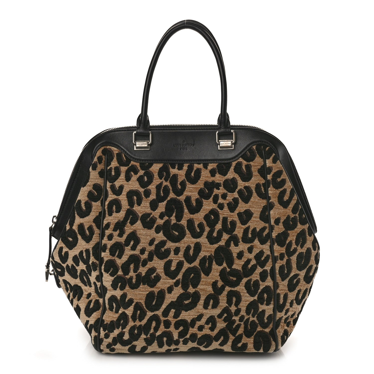 Louis Vuitton Jacquard Velvet Leopard Print Stephen Sprouse North South Bag Black 1 of 9