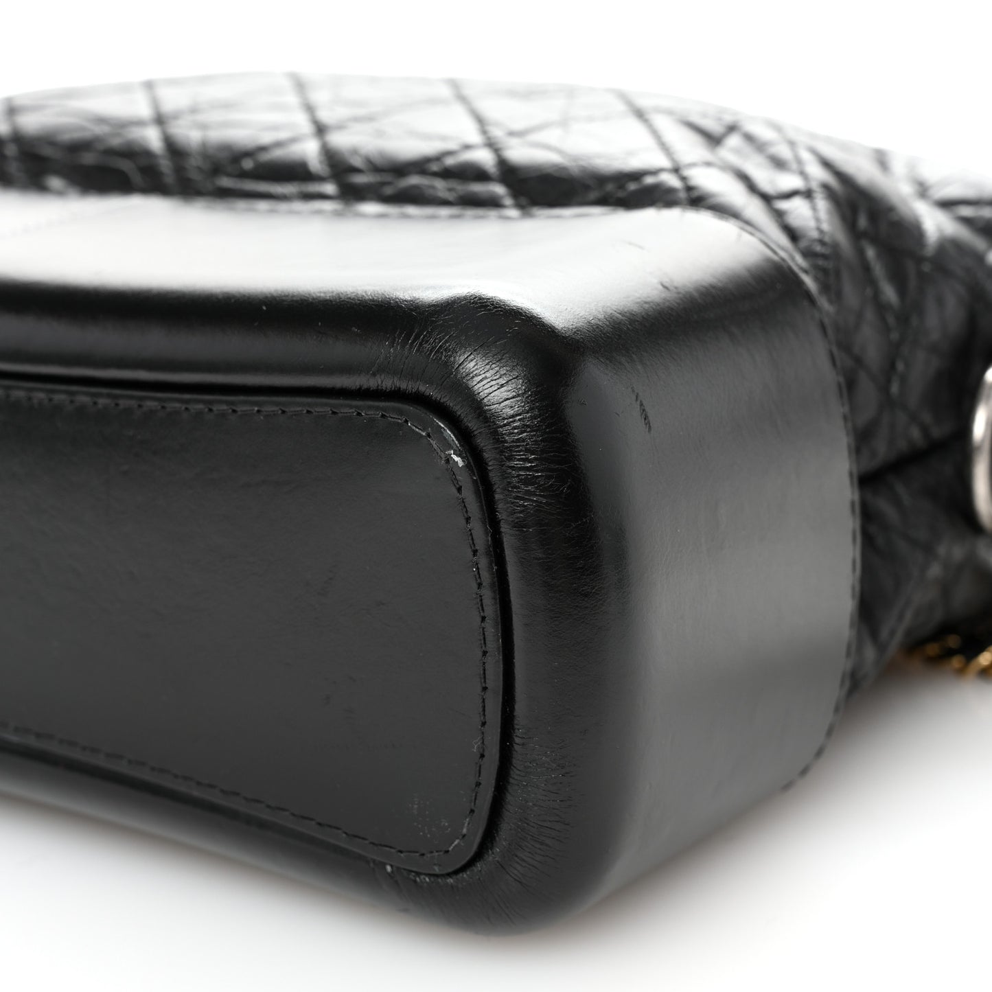 Aged Calfskin Quilted Medium Gabrielle Hobo Black