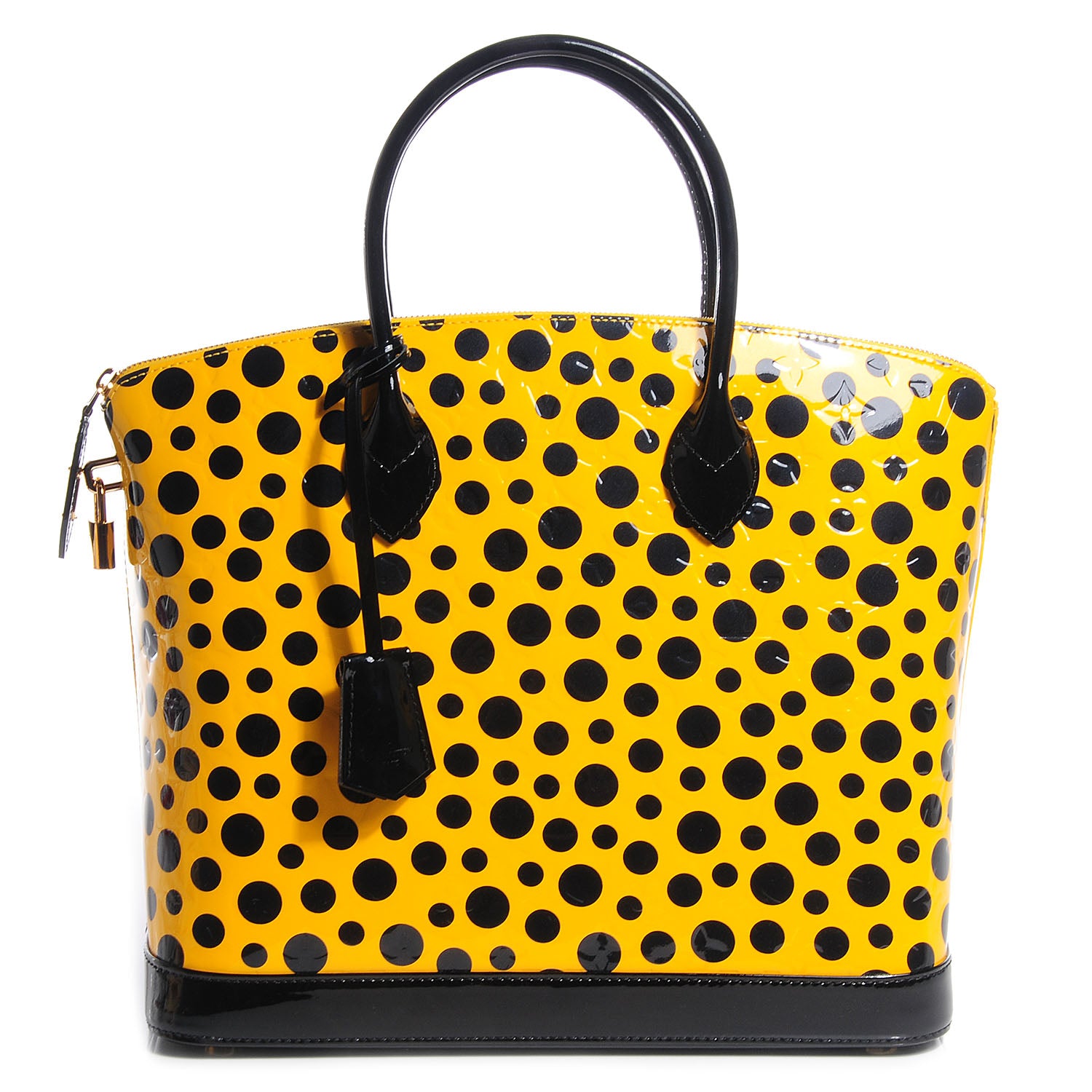 Louis Vuitton Vernis Kusama Infinity Dots Lockit MM Yellow 1 of 8