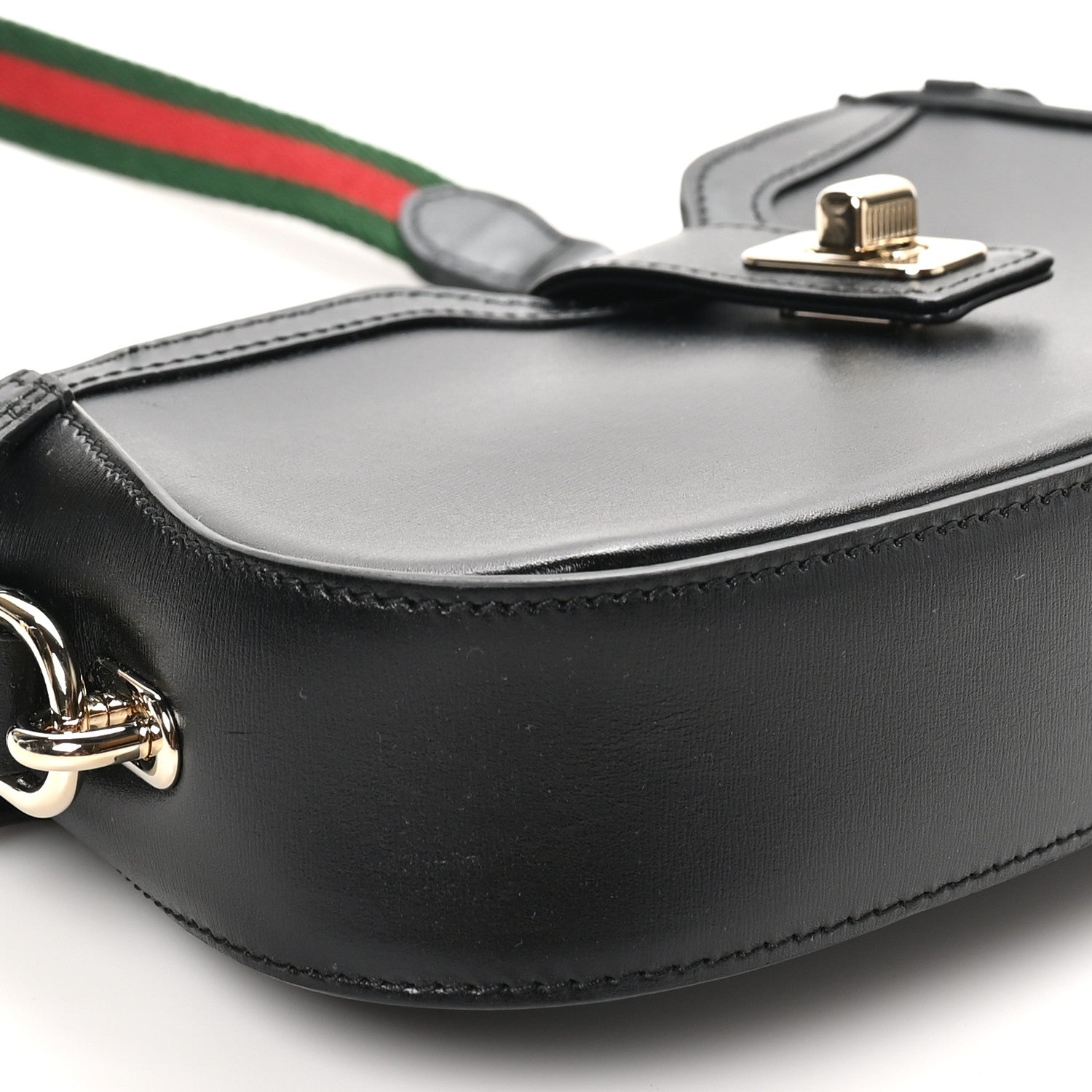 Gucci Calfskin Mini Moon Side Shoulder Bag Black 9 of 10