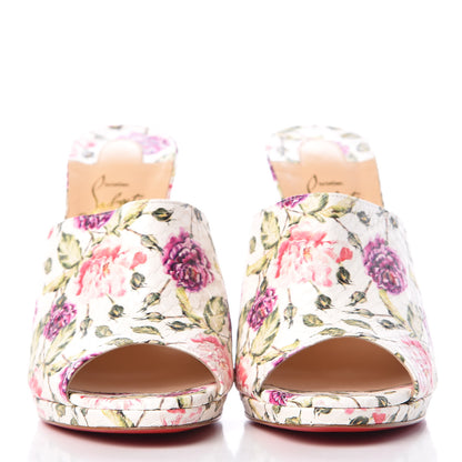 Christian Louboutin Watersnake Fiori Pigamule 120 Slide Sandals 39 Latte 2 of 12