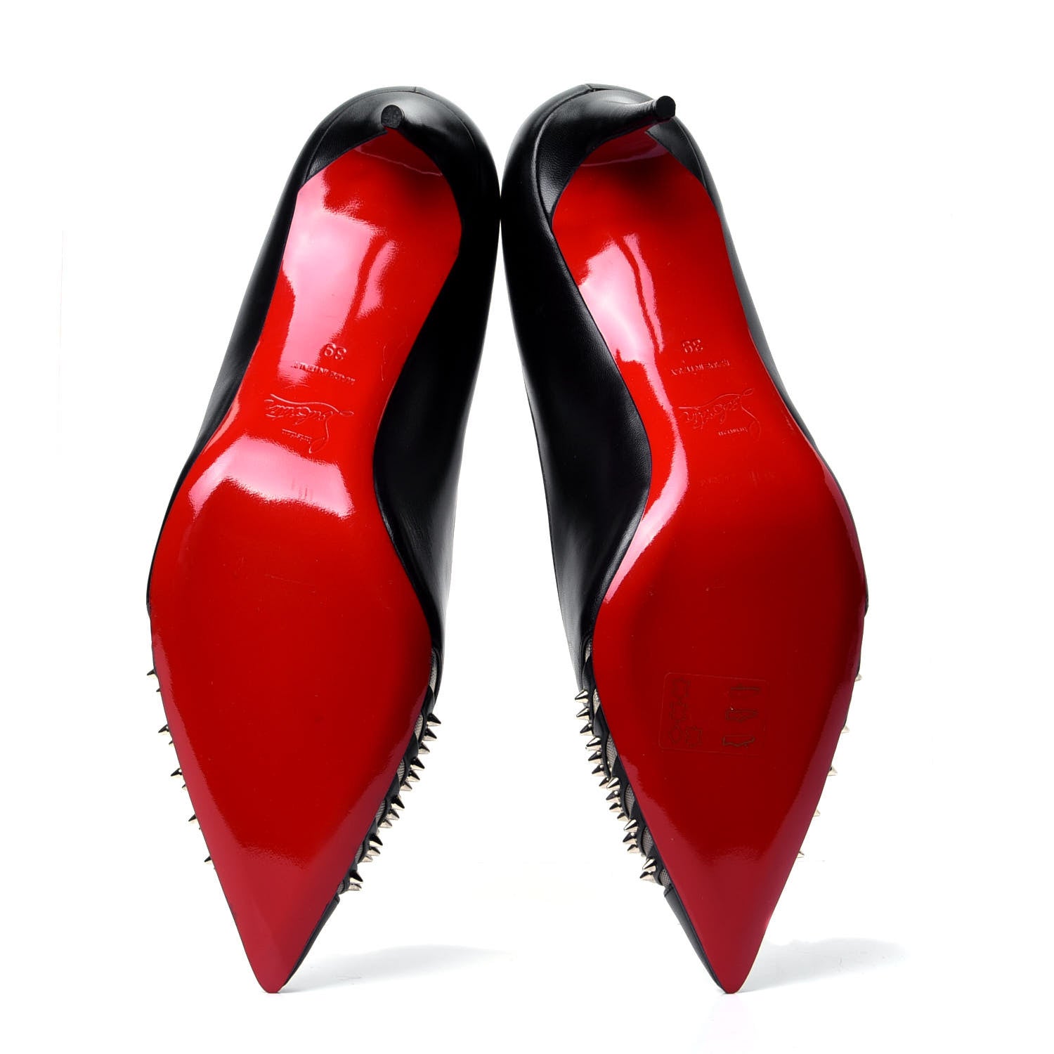 Christian Louboutin Kid Bareta 70 Pumps 39 Black Silver 7 of 10