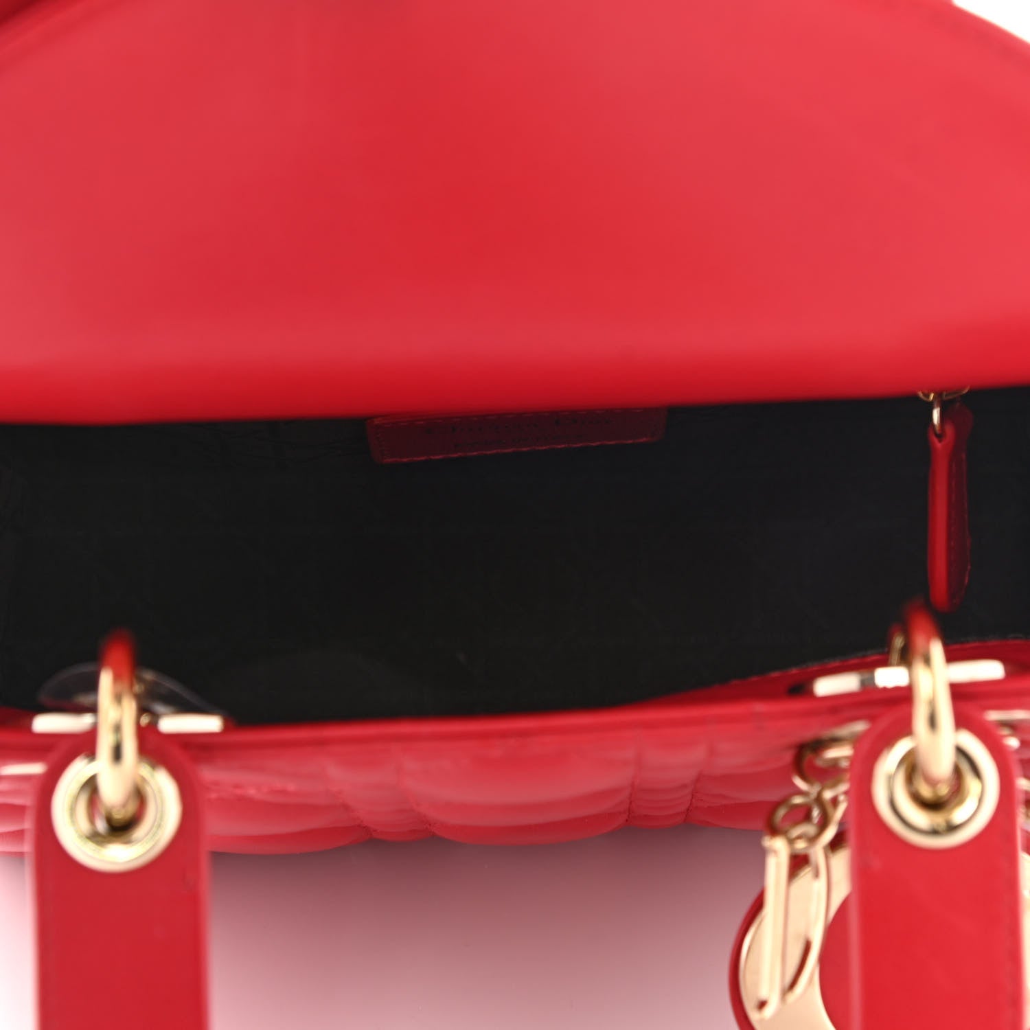 Christian Dior Lambskin Cannage Small My Lady Dior Red 7 of 12