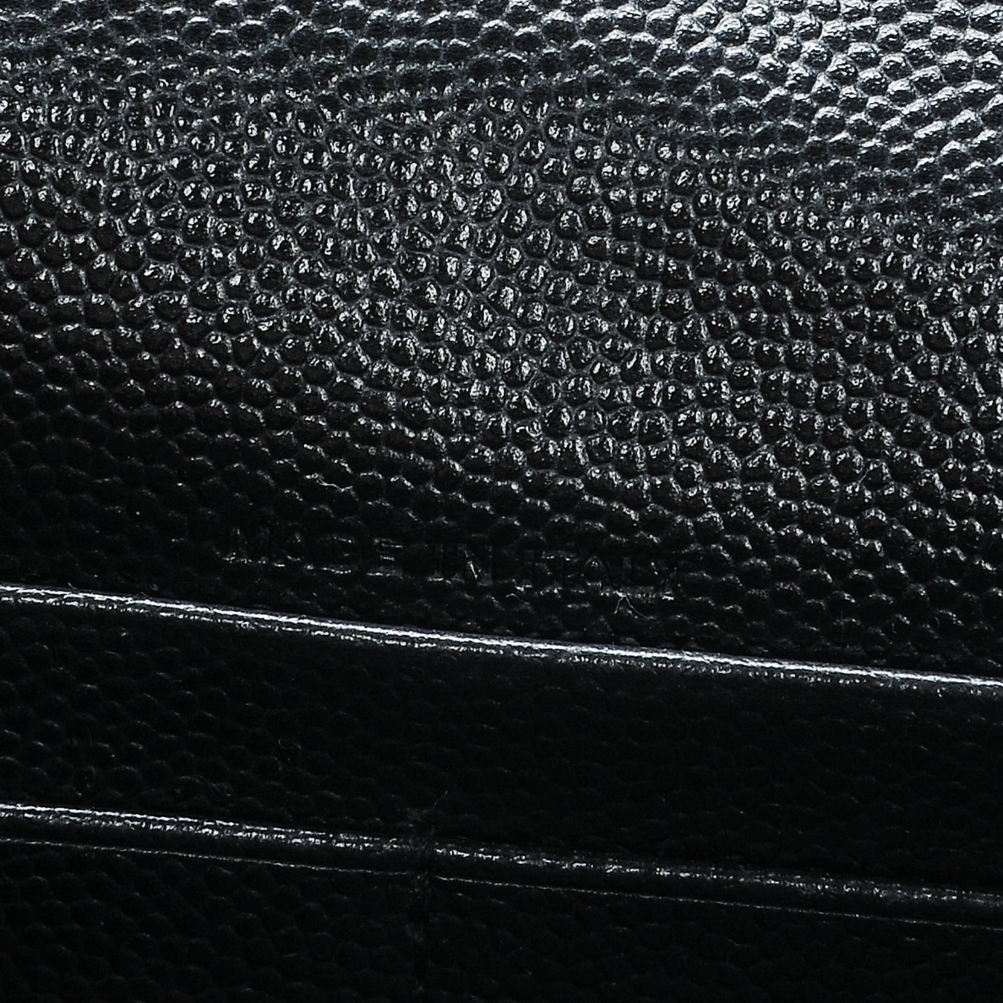 Grain De Poudre Matelasse Chevron Monogram Envelope Chain Wallet Black