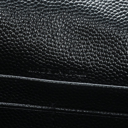 Saint Laurent Grain De Poudre Matelasse Chevron Monogram Envelope Chain Wallet Black 6 of 7