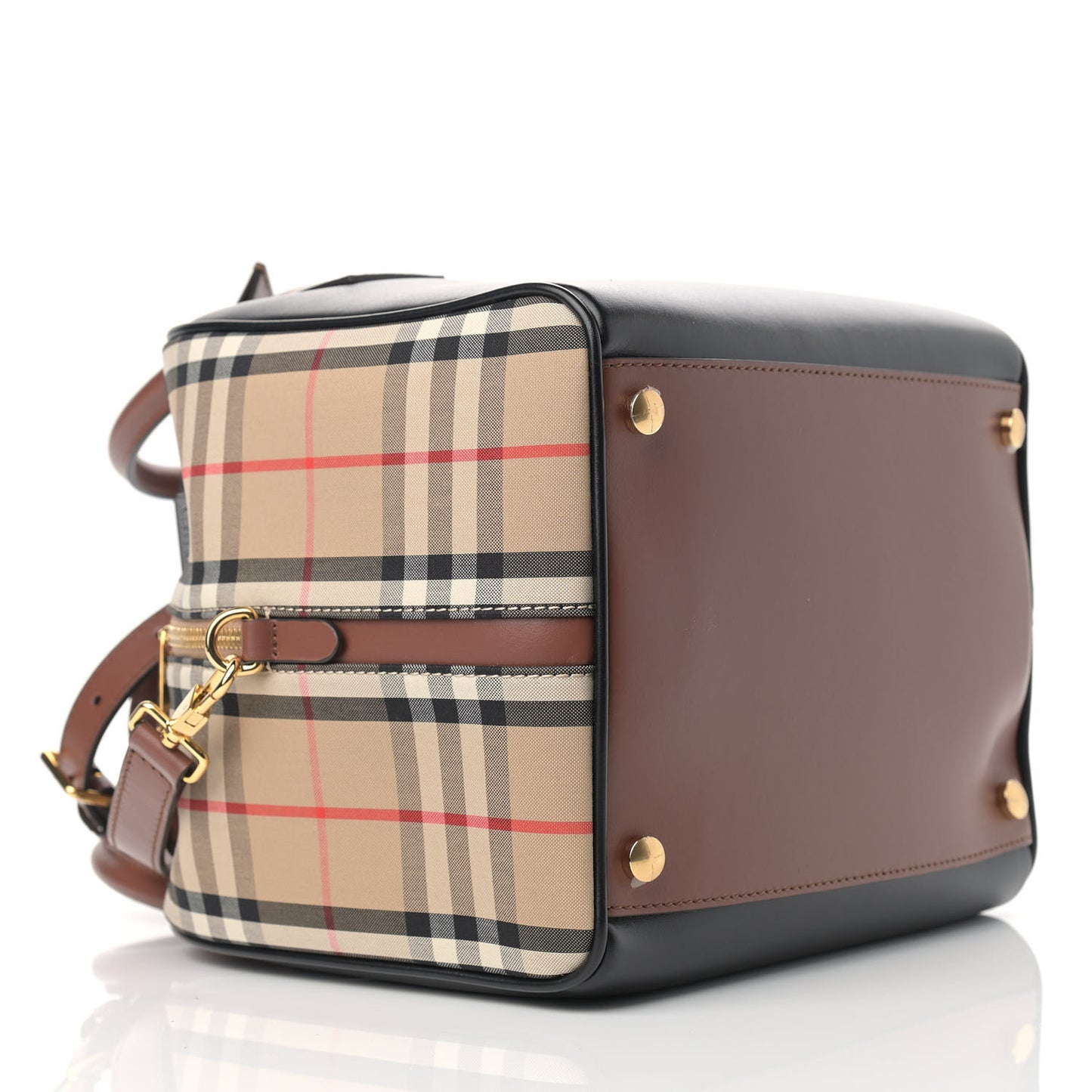 Smooth Calfskin Small Cube Bowling Bag Black