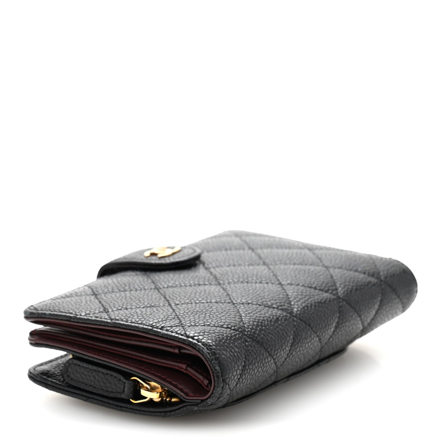 Chanel Caviar Quilted Zipped Pocket Wallet Black 4 of 12