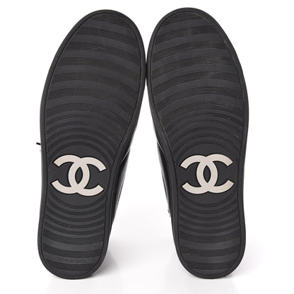 Chanel Lambskin Tweed Zipped Sneakers 38 Black Blue 10 of 11