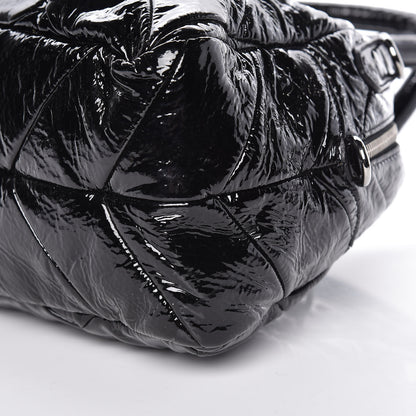 Prada Vernice Chevron Dome Satchel Black 11 of 12