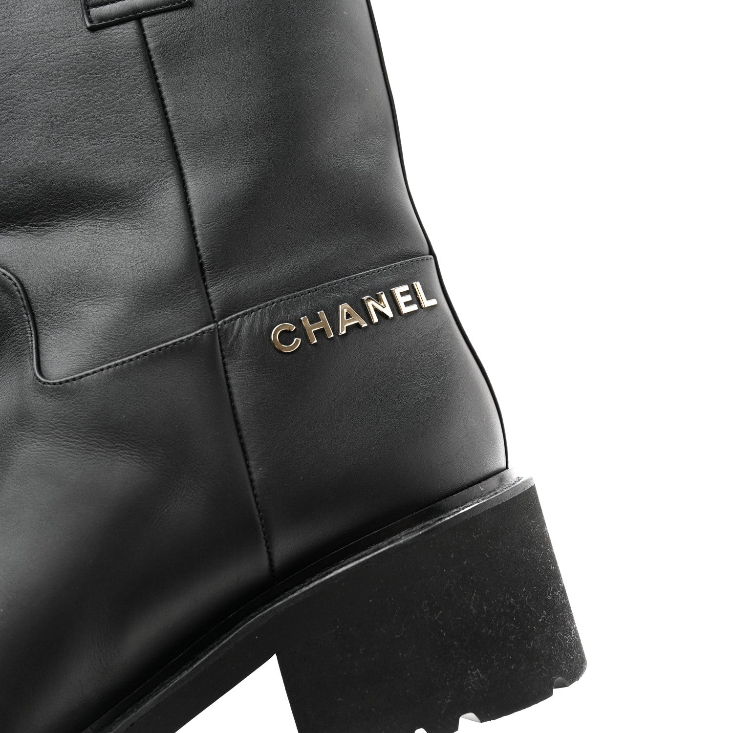 Chanel Calfskin CC Ankle Boots 40 Black 10 of 12