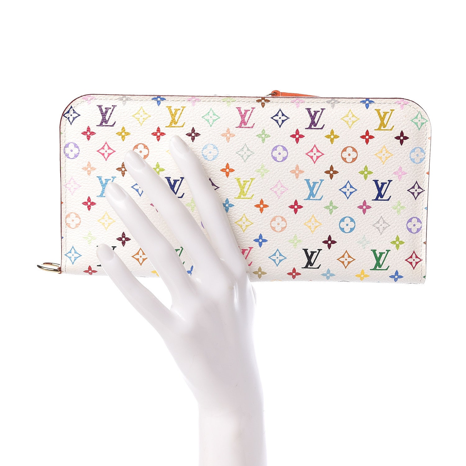 Louis Vuitton Monogram Multicolor Insolite Wallet White Orange 2 of 6