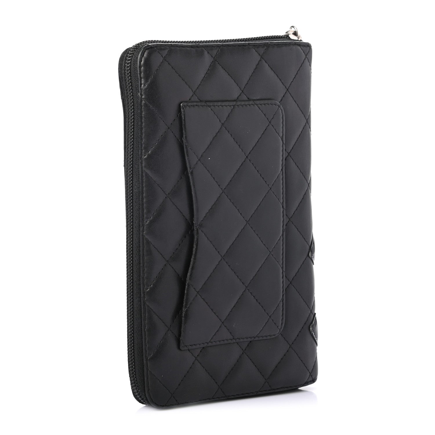Chanel Calfskin Quilted Cambon Zip Around Organizer Wallet Black 3 of 8