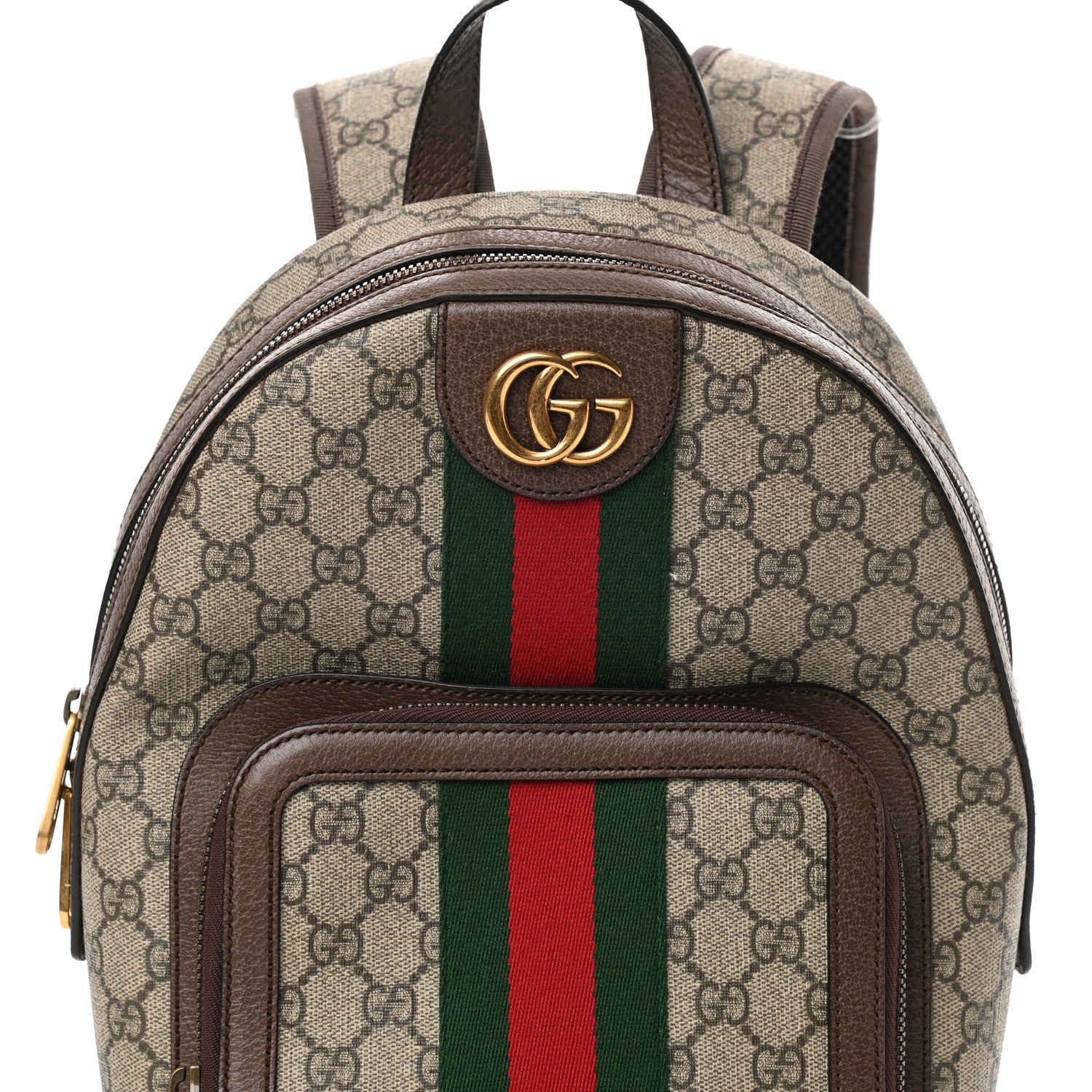 Gucci GG Supreme Monogram Calfskin Web Small Ophidia Day Backpack Beige Ebony New Acero 8 of 12