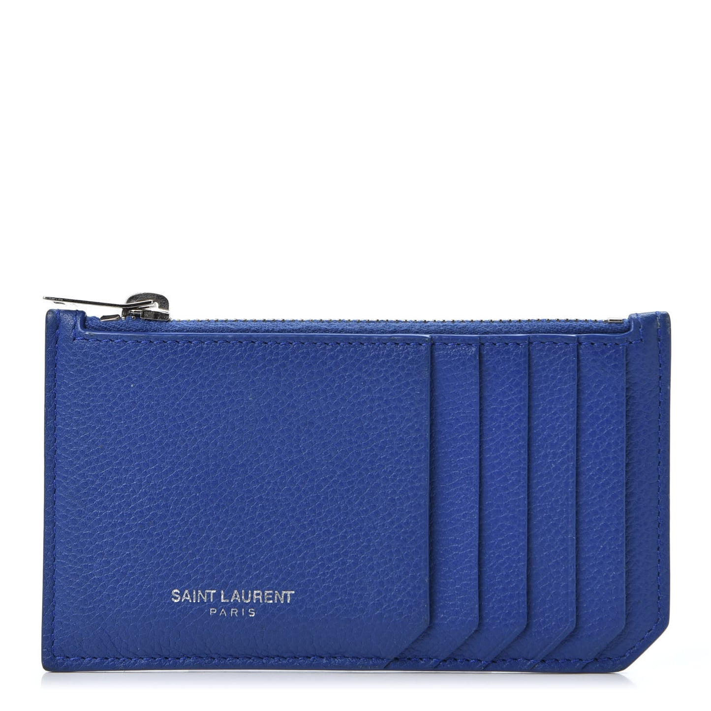 Grained Calfskin 5 Fragments Zip Pouch Card Holder Deep Marjorelle