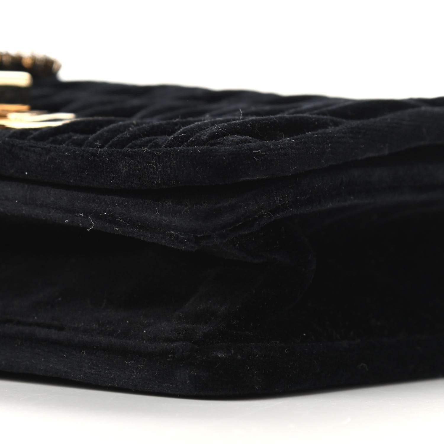 Miu Miu Velluto Matelasse Ayers Crystal Embellished Shoulder Bag Nero Black Rosso 5 of 7