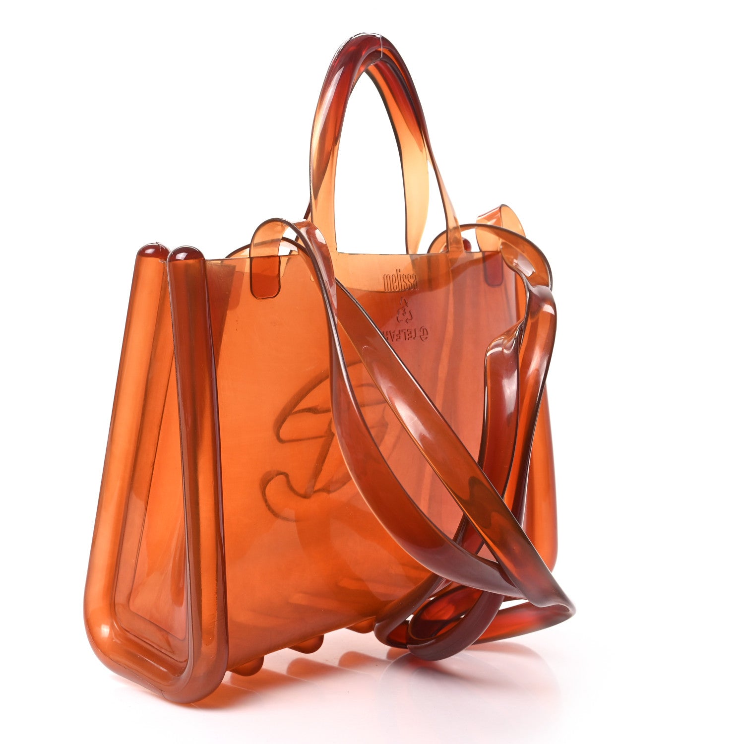 Telfar x MELISSA Jelly Medium Shopping Bag Clear Brown 3 of 11
