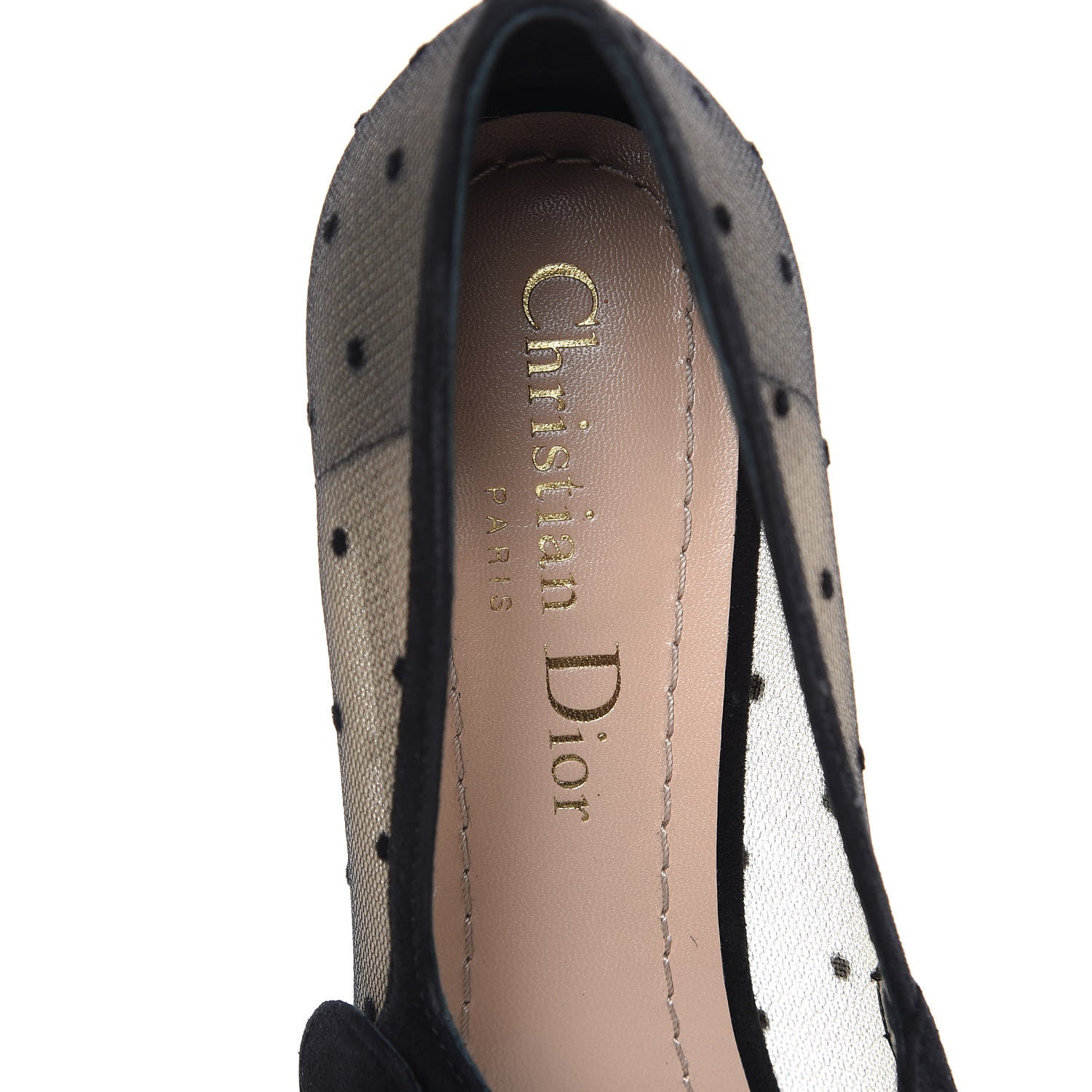 Christian Dior Mesh Plumetis Suede Baby-D Ballet Pumps 35.5 Black 7 of 10