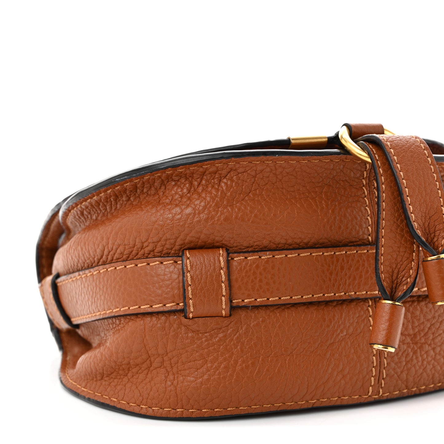 Grained Calfskin Small Marcie Saddle Bag Tan