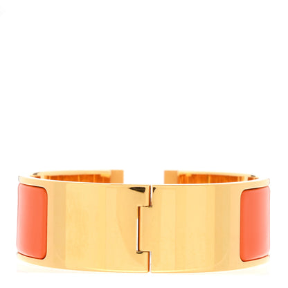 Hermes Enamel Wide Clic Clac H Bracelet PM Orange 3 of 5