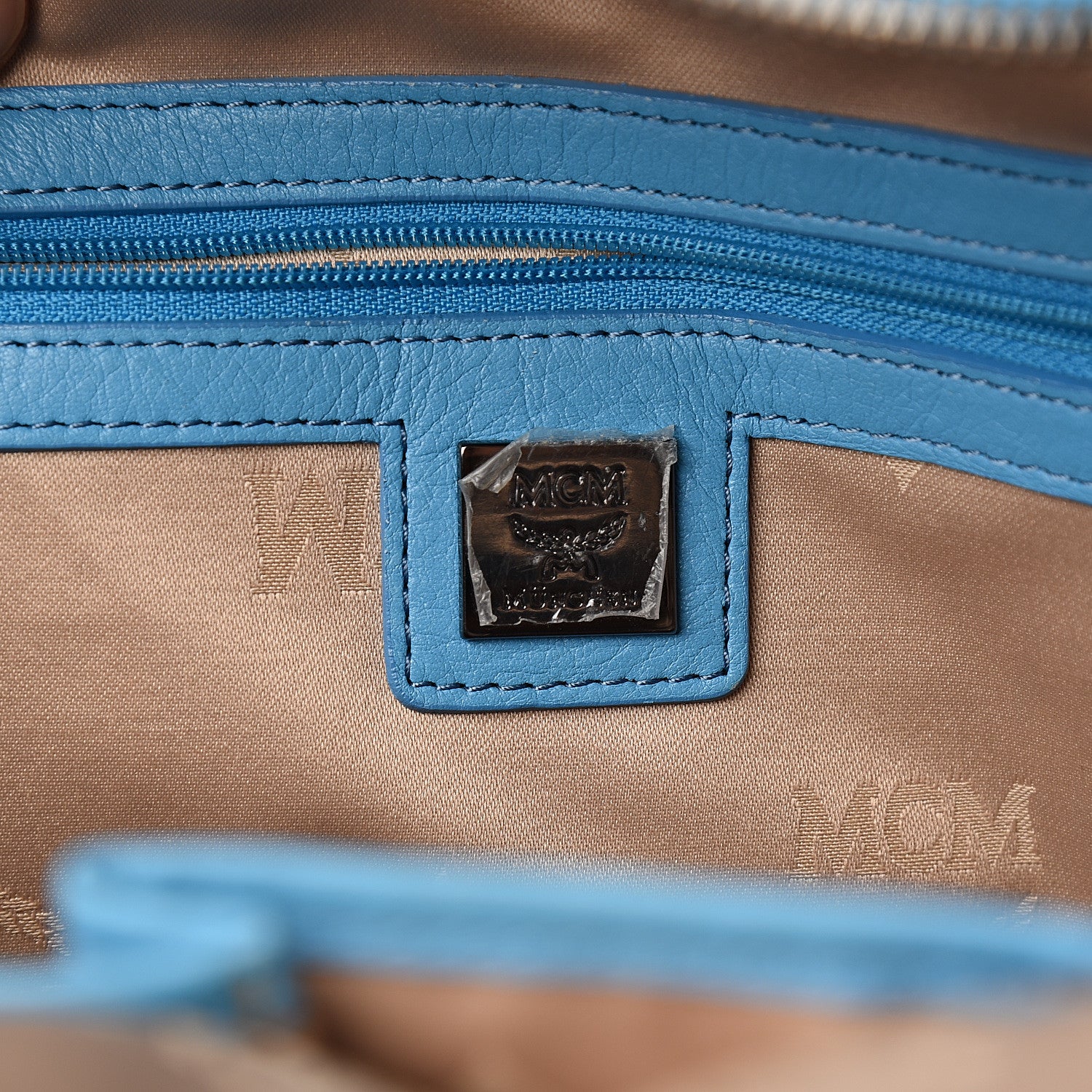 MCM Visetos Side Stud Medium Stark Backpack Blue 6 of 10