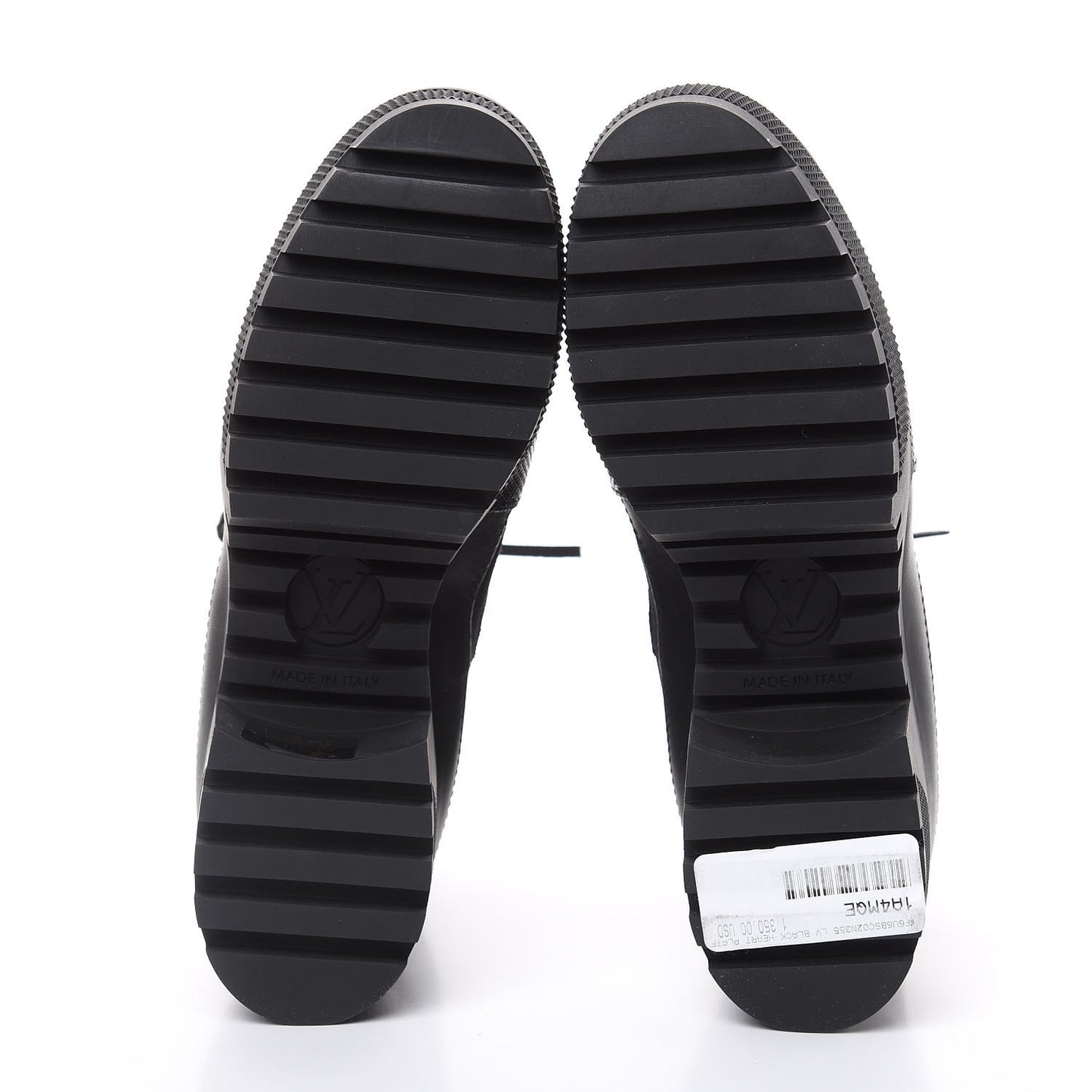 Suede Calfskin Monogram LV Black Heart Laureate Platform Desert Boots 35.5 Black