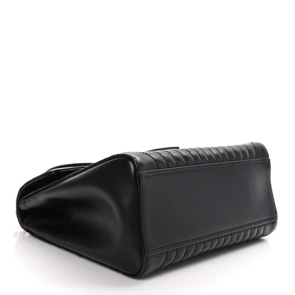 Prada Soft Calfskin Impunture Diagramme Flap Top Handle Bag Black 4 of 10