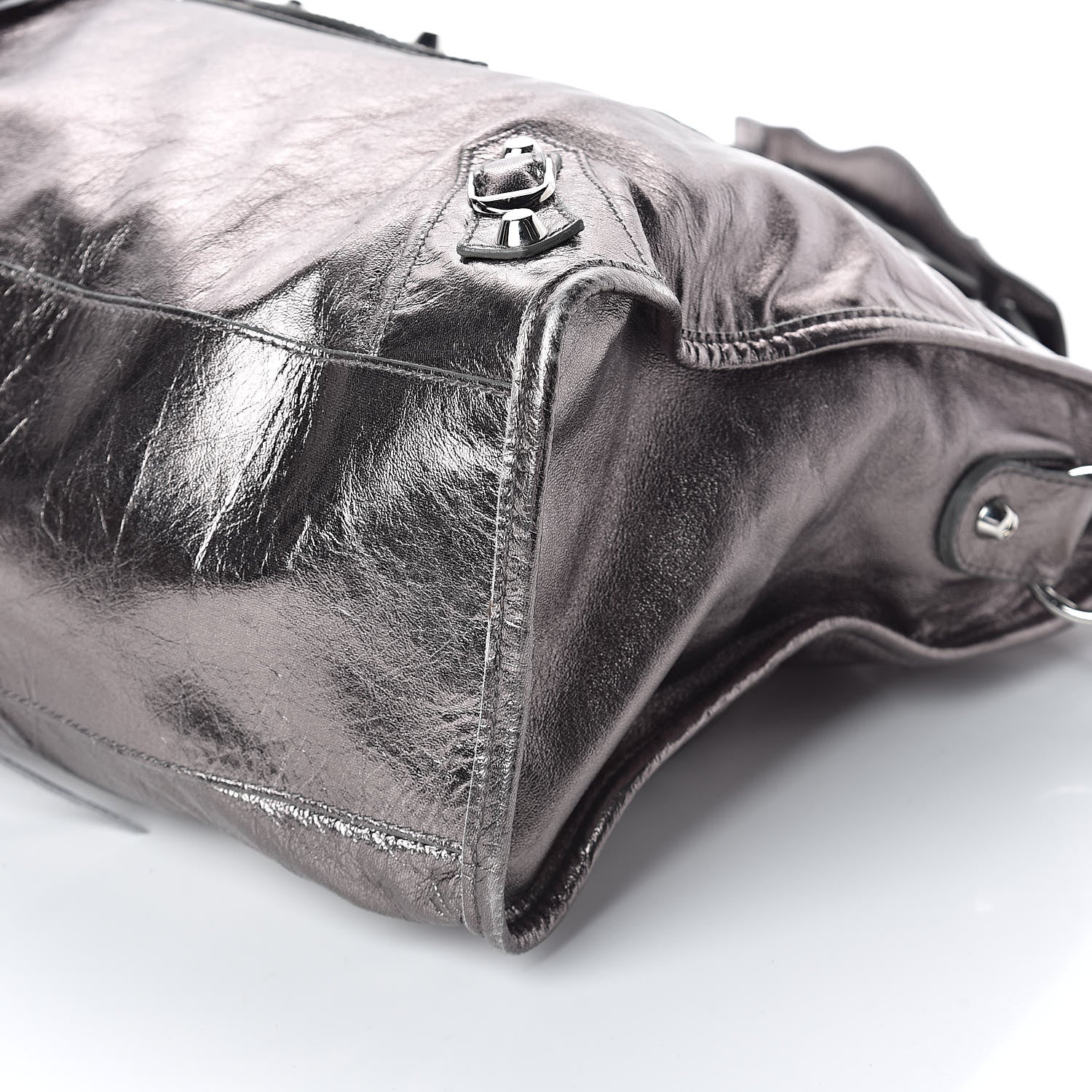 Balenciaga Metallic Agneau Classic Silver Hardware City Pewter 8 of 8