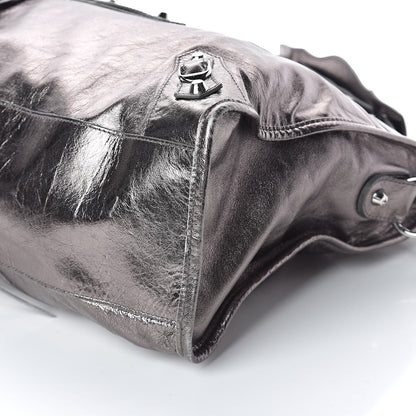 Balenciaga Metallic Agneau Classic Silver Hardware City Pewter 8 of 8
