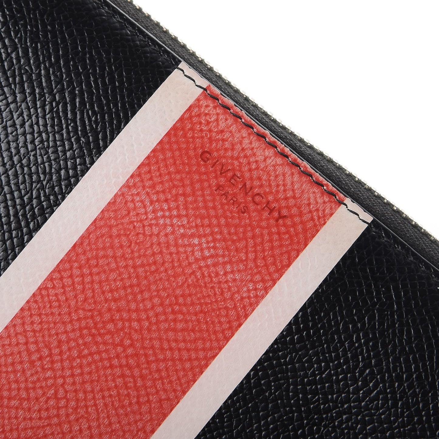 Textured Coated Canvas 17 Print Travel Zipped Wallet Black