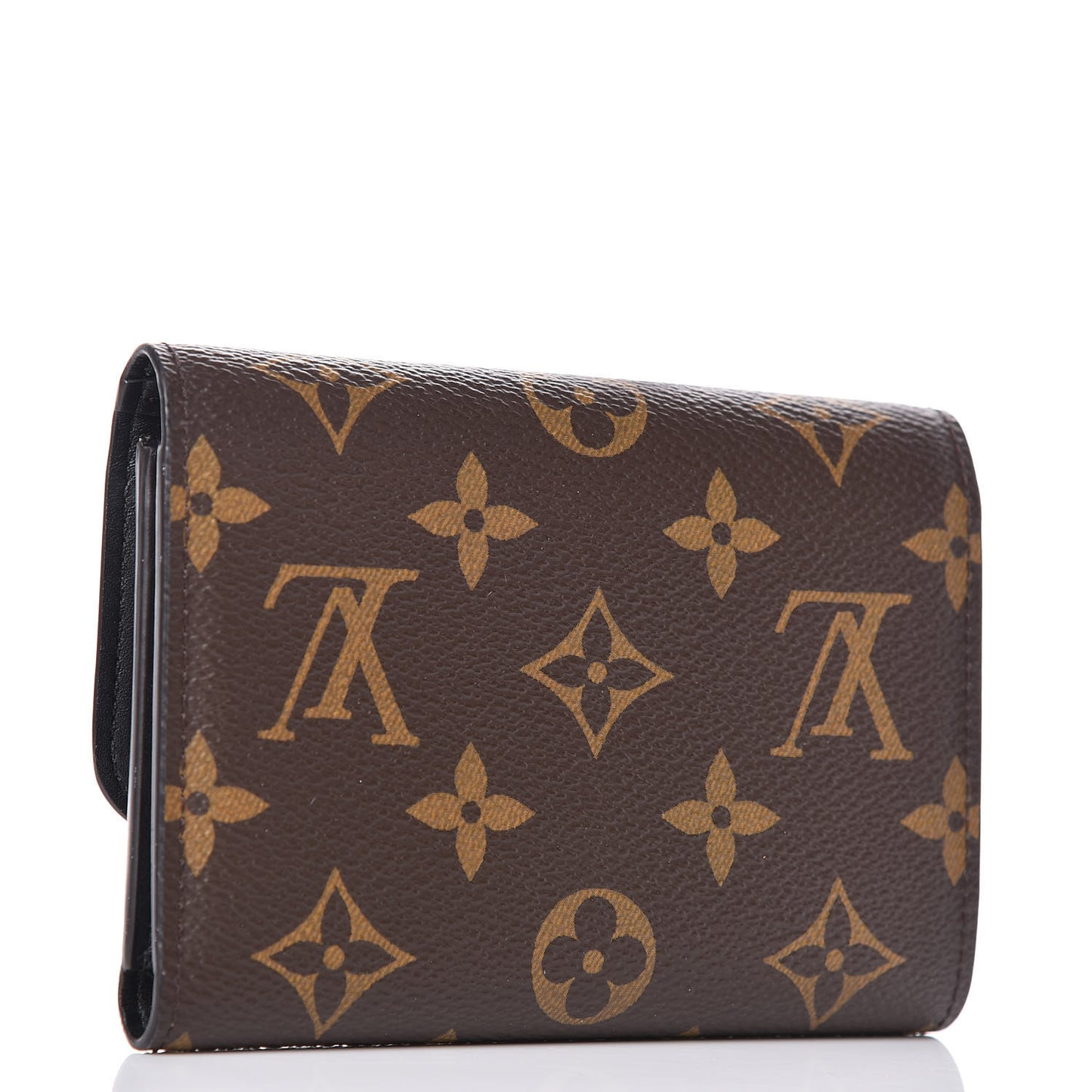 Monogram Flower Lock Compact Wallet Black