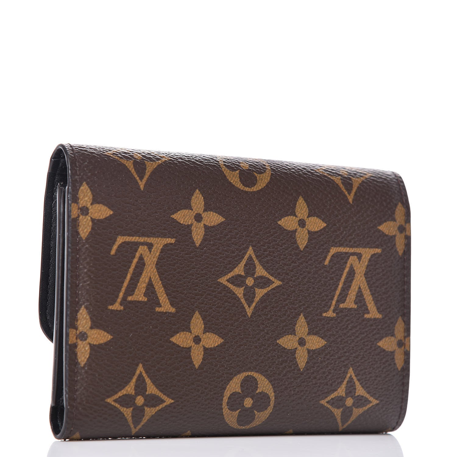 Louis Vuitton Monogram Flower Lock Compact Wallet Black 3 of 7