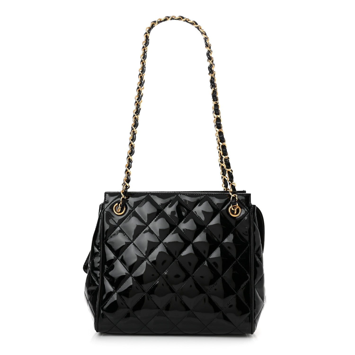 Chanel Patent Quilted CC Shoulder Bag Black 1 of 15