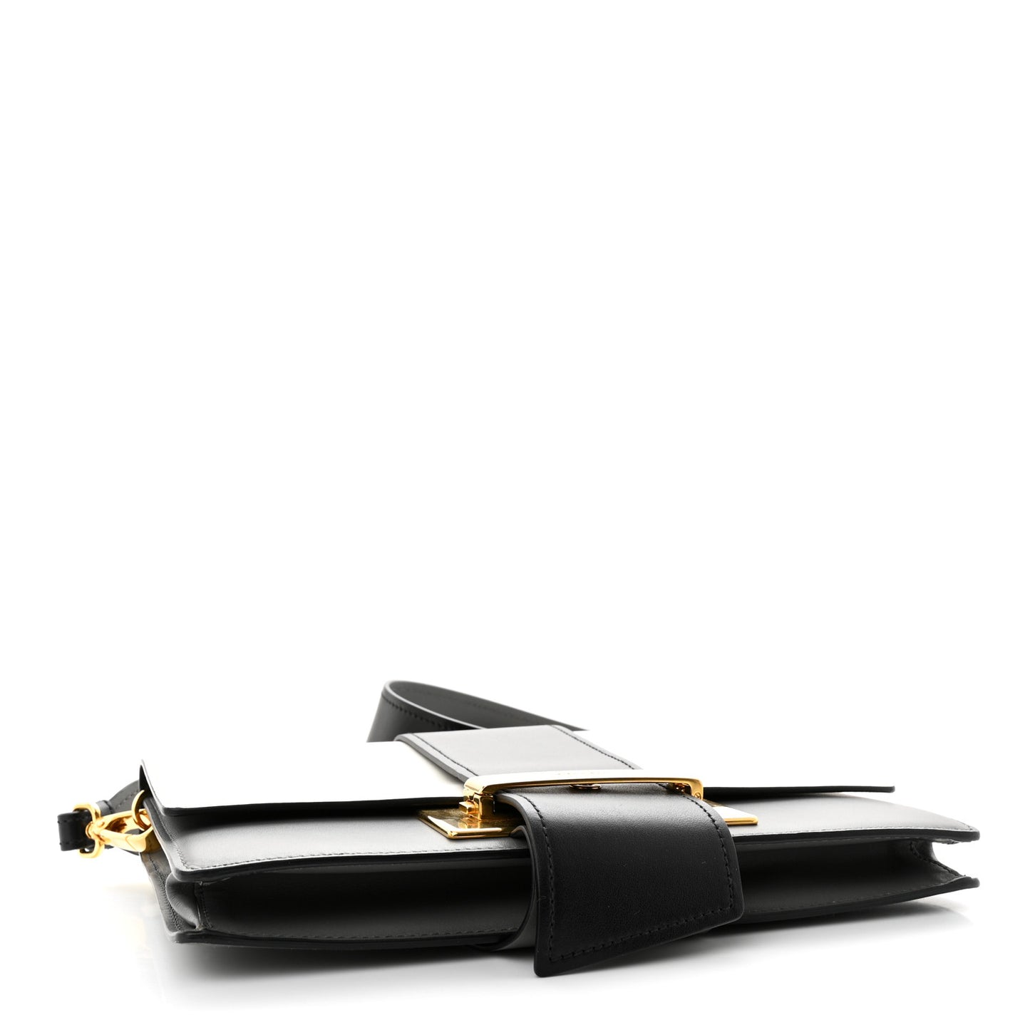 City Calf Ribbon Bag Black Marmo Bianco