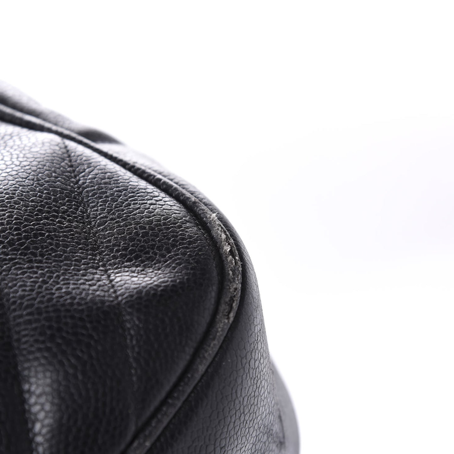 Caviar Chevron Top Handle Bag Black