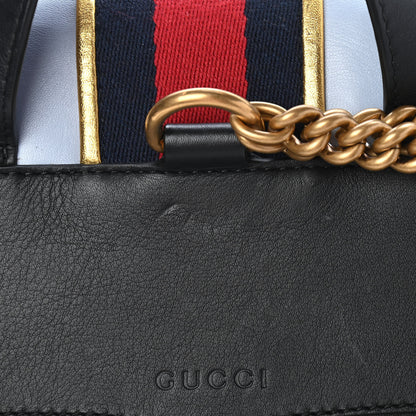 Gucci Calfskin Web GG Marmont Flap Chain Backpack Black 13 of 17