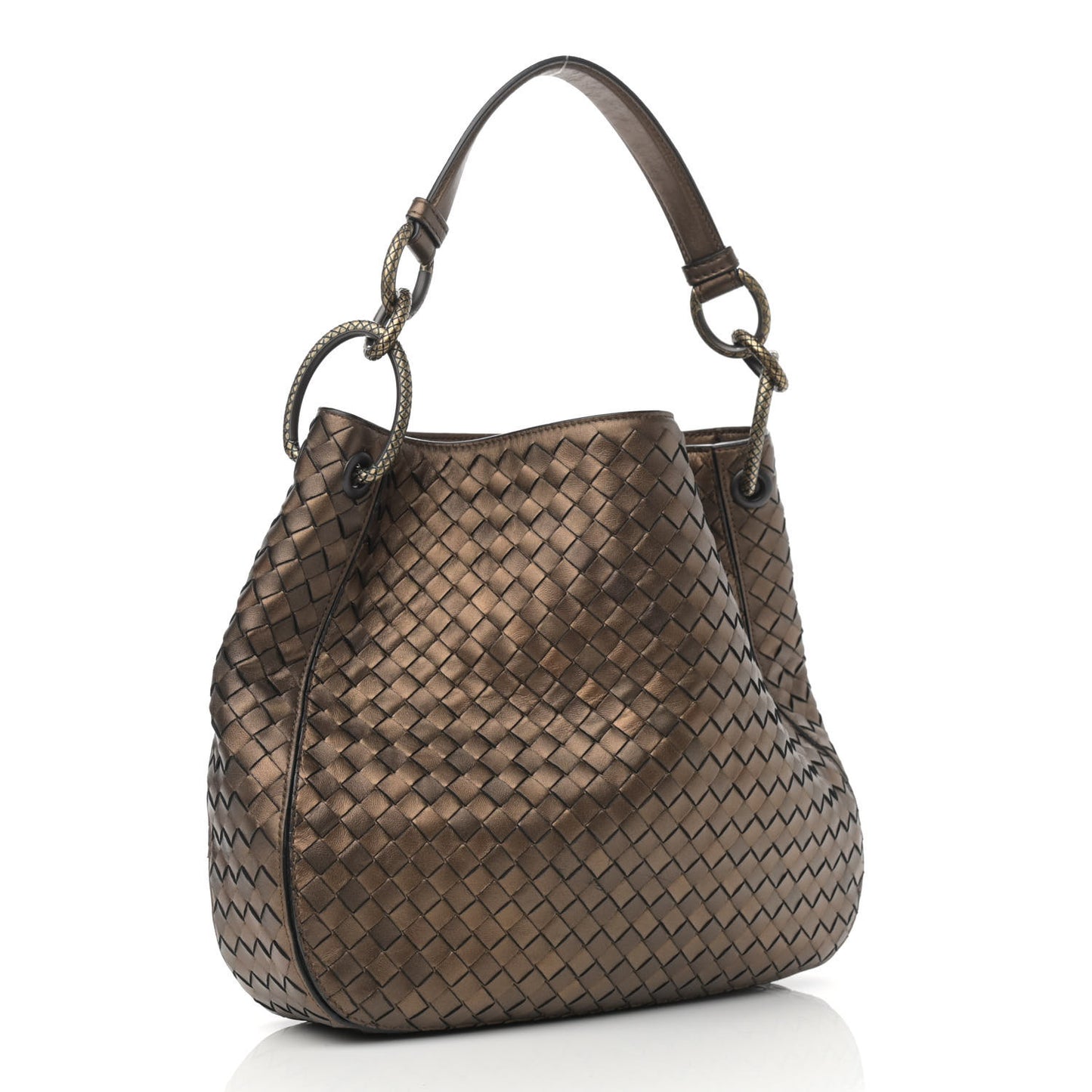 Nappa Intrecciato Small Loop Dark Bronze