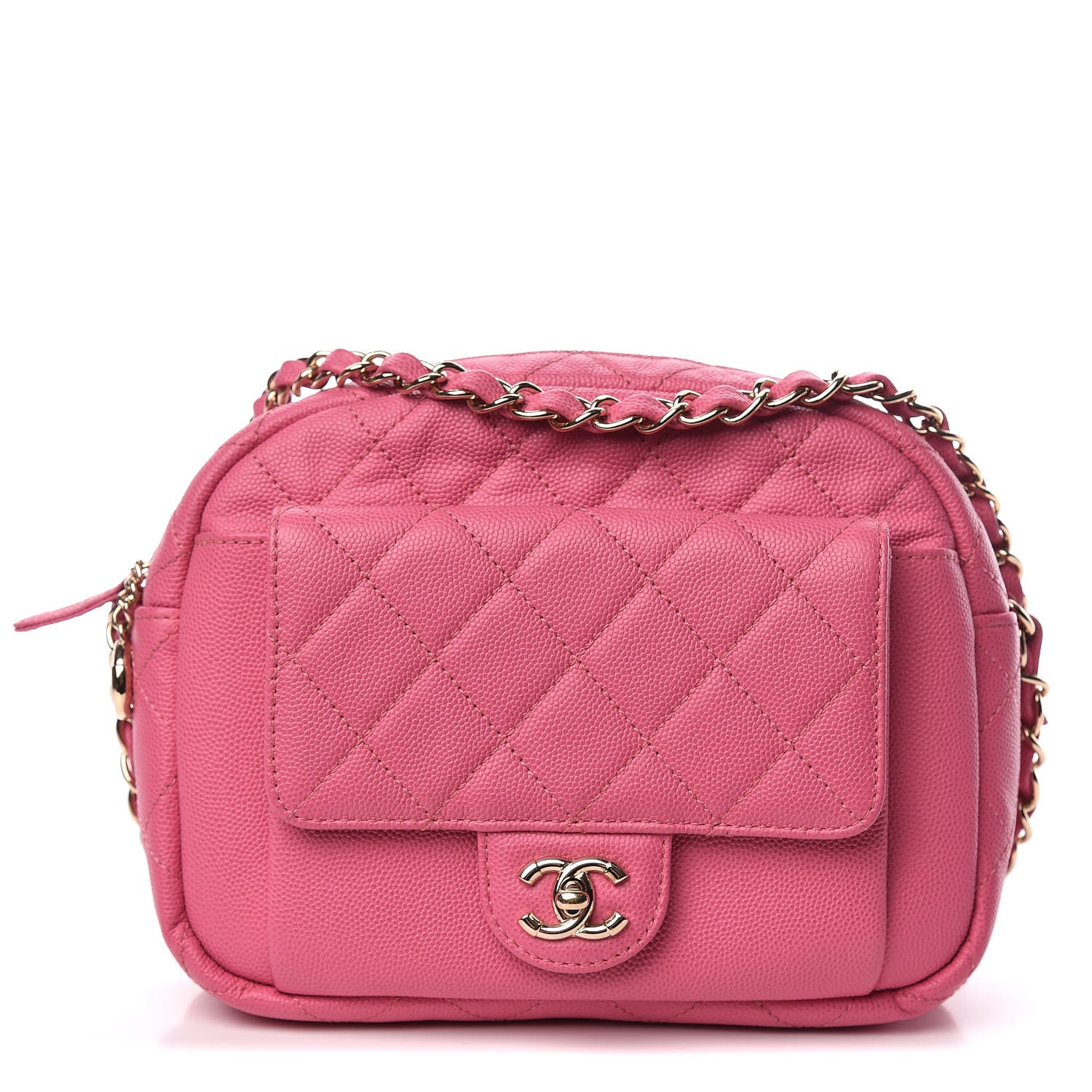 Chanel Caviar Quilted CC Day Camera Case Pink 1 of 11