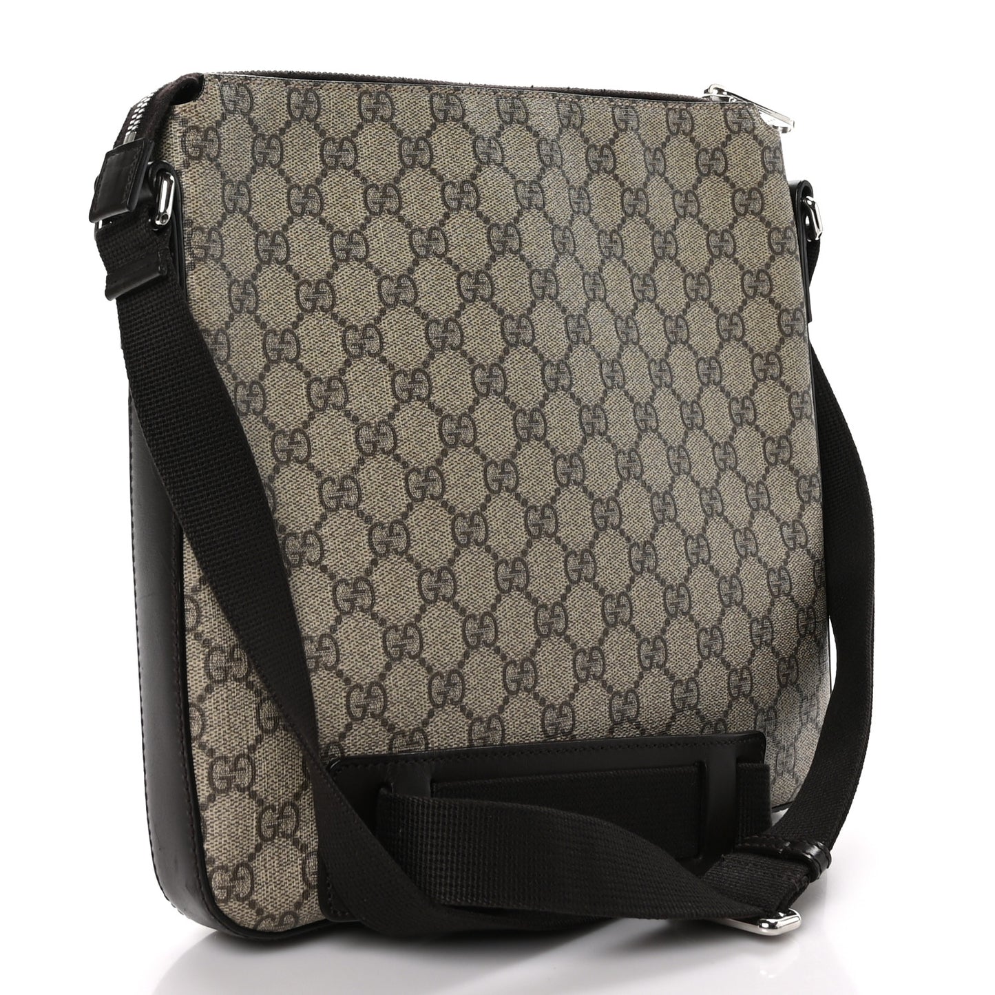 GG Supreme Monogram Medium Flat Messenger Bag Beige Brown
