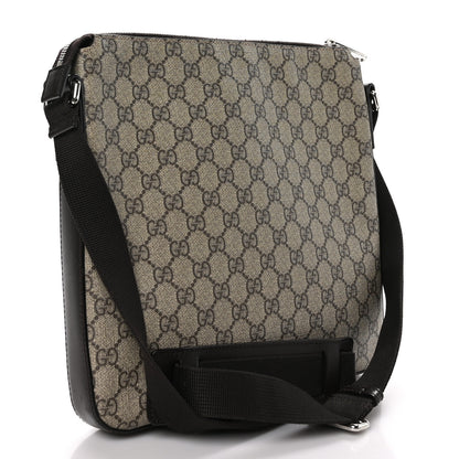 Gucci GG Supreme Monogram Medium Flat Messenger Bag Beige Brown 3 of 12