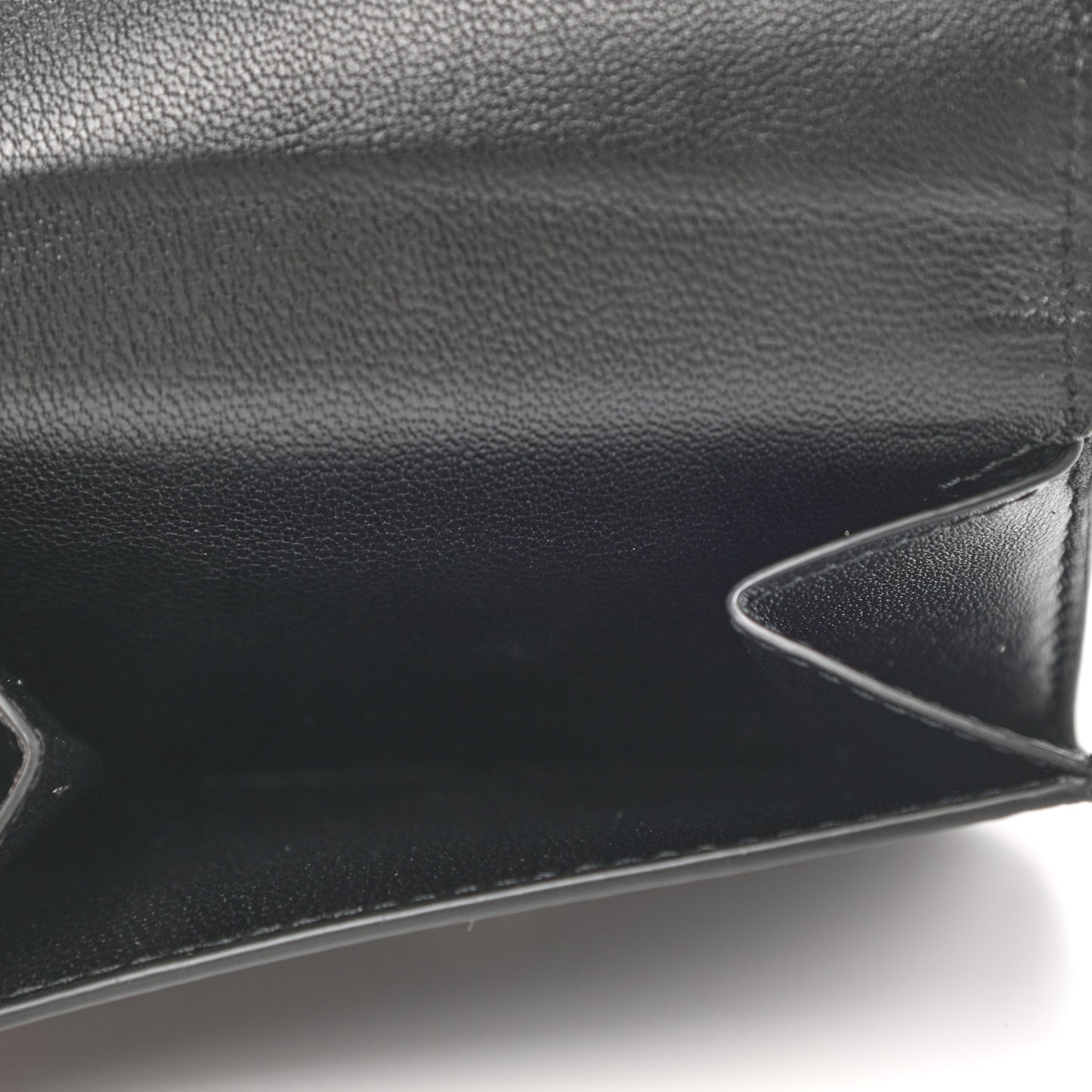 Calfskin Logo Mini Cash Wallet Black