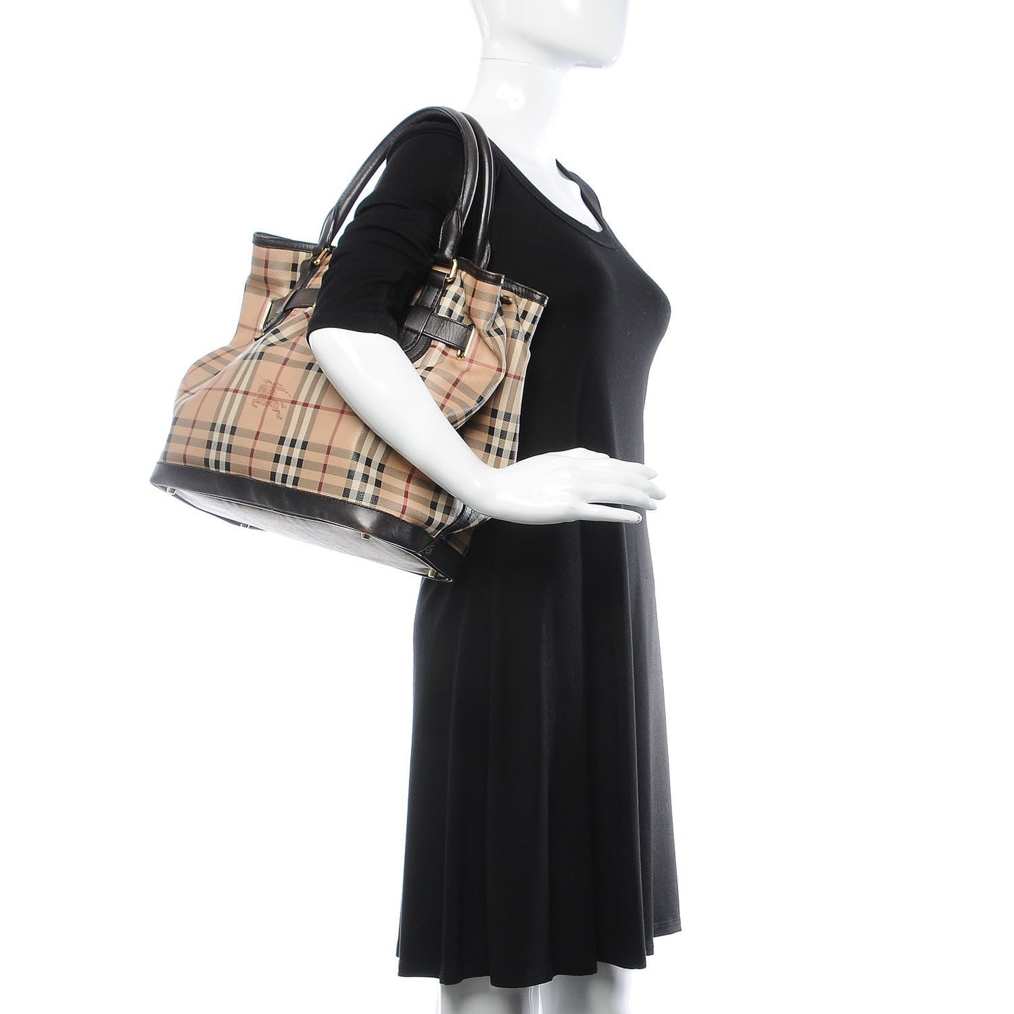 Haymarket Check Medium Golderton Tote Chocolate