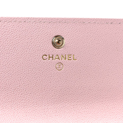 Chanel Caviar Quilted Studded CC Large Gusset Flap Wallet Light Pink 6 of 8