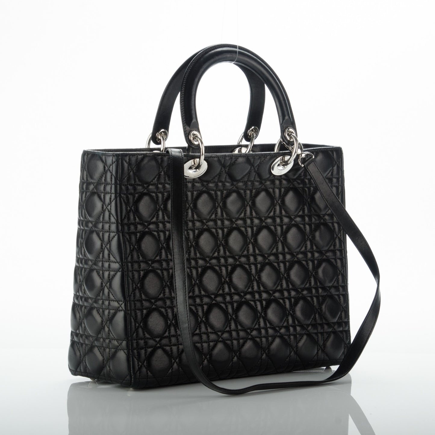 Lambskin Cannage Large Lady Dior Black