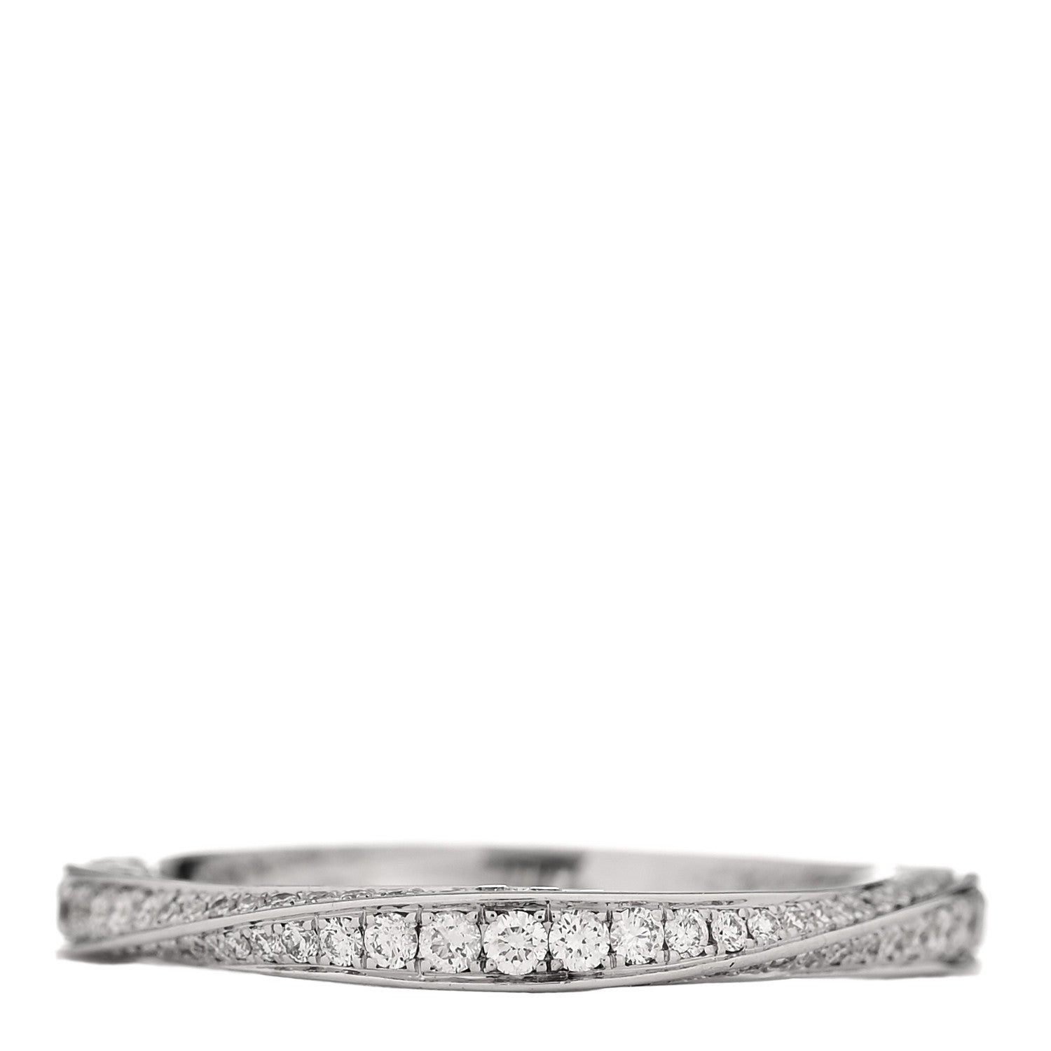 Graff 18K White Gold Diamond Spiral Pave Band Ring 50 5.5 3 of 6