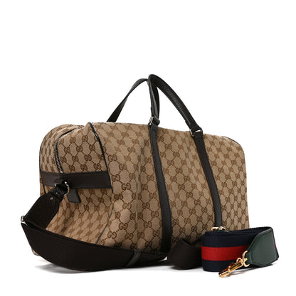 Gucci Monogram Dollar Calfskin Boston Duffle Bag Beige Ebony Testa di Moro Marrone Scuro 3 of 10
