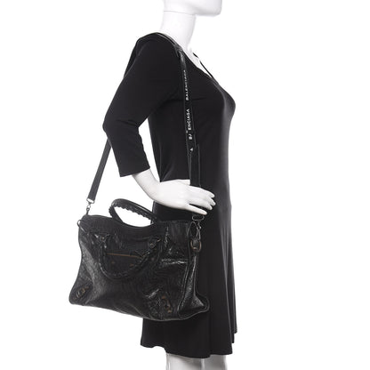 Balenciaga Agneau Classic Hardware City Logo Strap Black White 2 of 10
